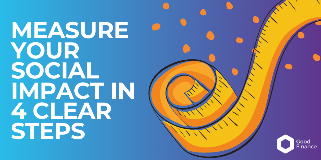 Tape measure and 'measure your social impact in 4 steps'
