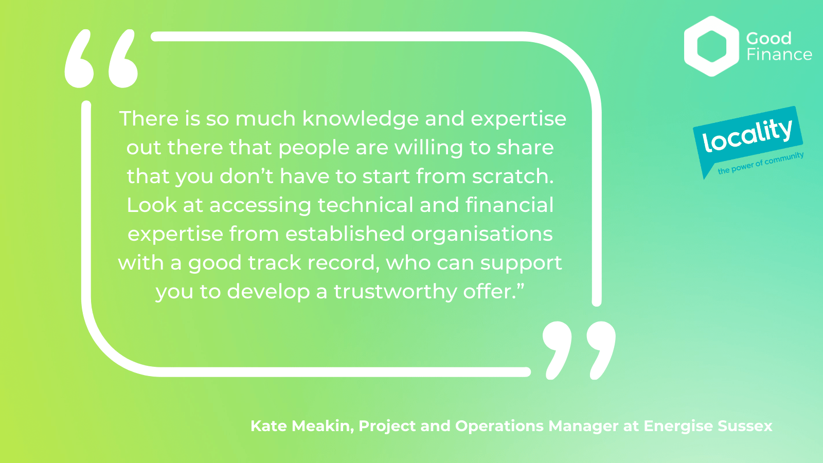 Quote from Kate Meakin, Energise Sussex