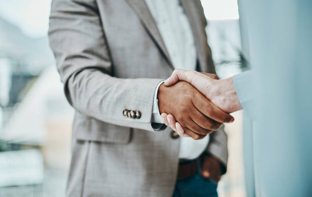 Two people handshaking
