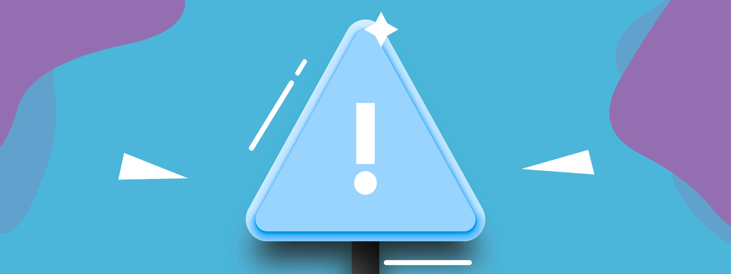 An image of a warning road sign on a blue background