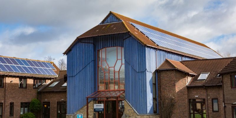 Wolverton Communtiy Energy - outside of a building with solar panels on