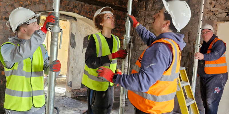 Working on the building for the children's home